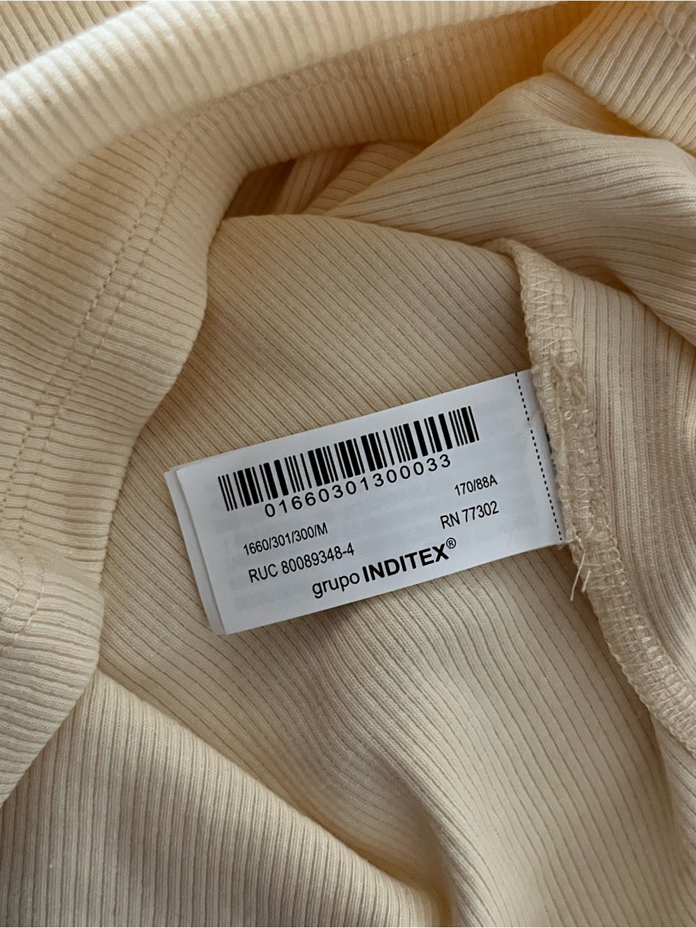 Zara Cream Ruffle Sleeve Ribbed Knit Top - Unbranded - Picture 6 of 6
